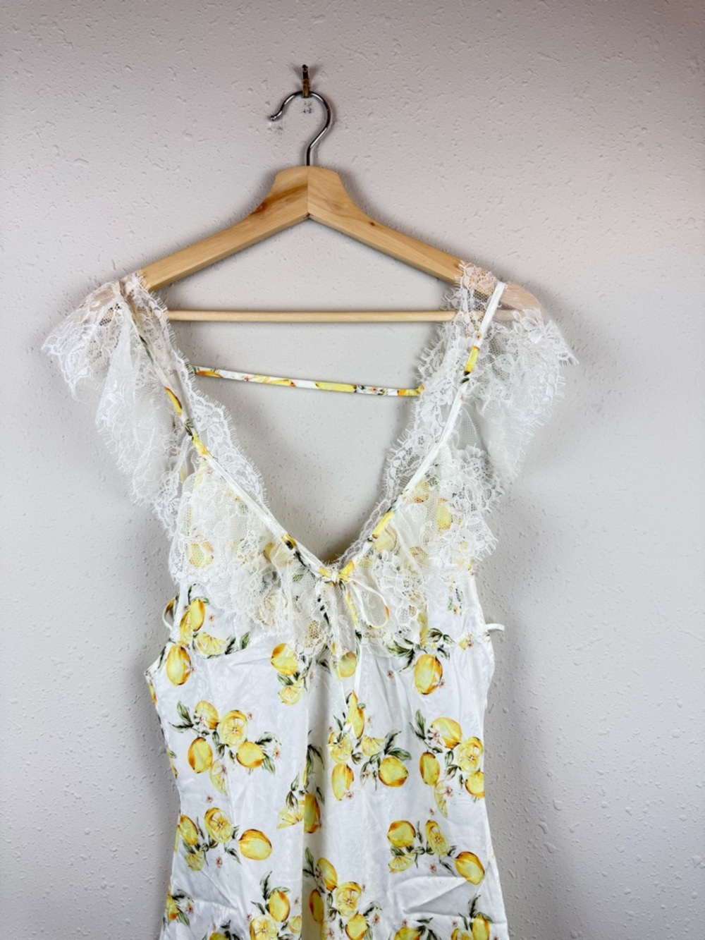 For Love End Lemons Audrey Lemons Print Lace Trim Mini Dress Sz Medium NWT - Picture 9 of 15